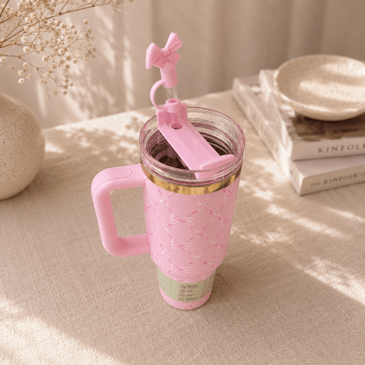 Pink Coquette Bow 40oz Tumbler Gift Set