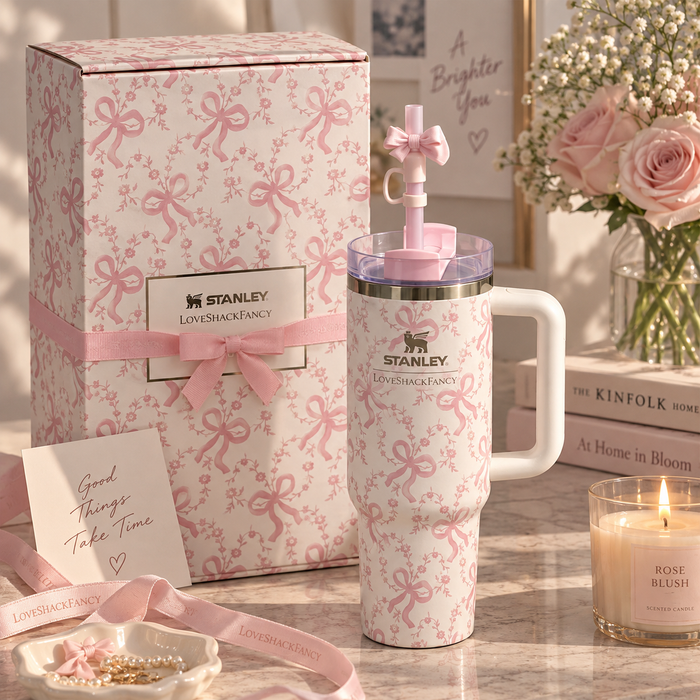 Pink Bow Garden 40oz Tumbler Gift Set