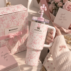 Pink Bow Garden 40oz Tumbler Gift Set