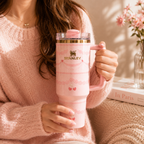Pink Cherry Bow Tumbler Gift Set